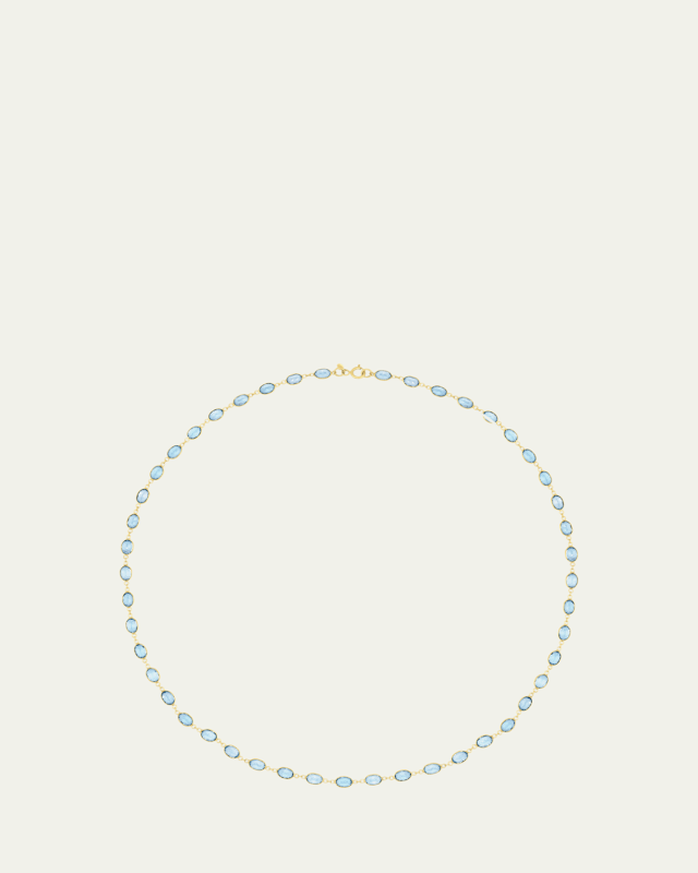 Aquamarine Bezel Chain Tennis Necklace